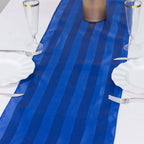 Satin 12"x108" Table Runner Royal Blue - Stripe Table Decor - Bell Racket Store