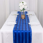 Satin 12"x108" Table Runner Royal Blue - Stripe Table Decor - Bell Racket Store