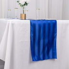 Satin 12"x108" Table Runner Royal Blue - Stripe Table Decor - Bell Racket Store