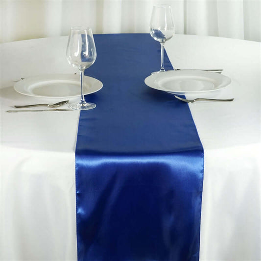 Satin 12"x108" Table Runner Royal Blue - Stylish Table Linen - NestOCart