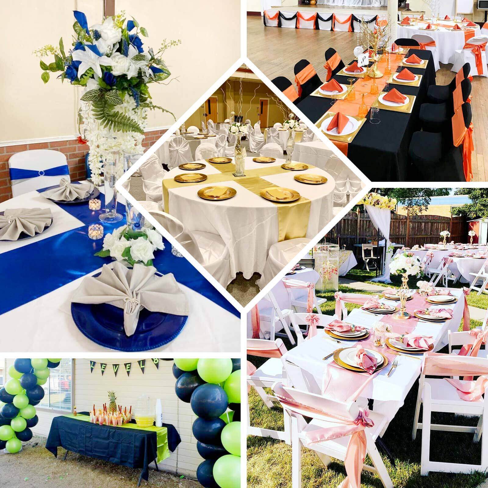 Satin 12"x108" Table Runner Royal Blue - Stylish Table Linen - NestOCart