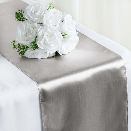 Satin 12"x108" Table Runner Silver - Stylish Table Linen - NestOCart