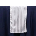 Satin 12"x108" Table Runner White - Stripe Classic Wedding & Event Table Decor - Bell Racket Store