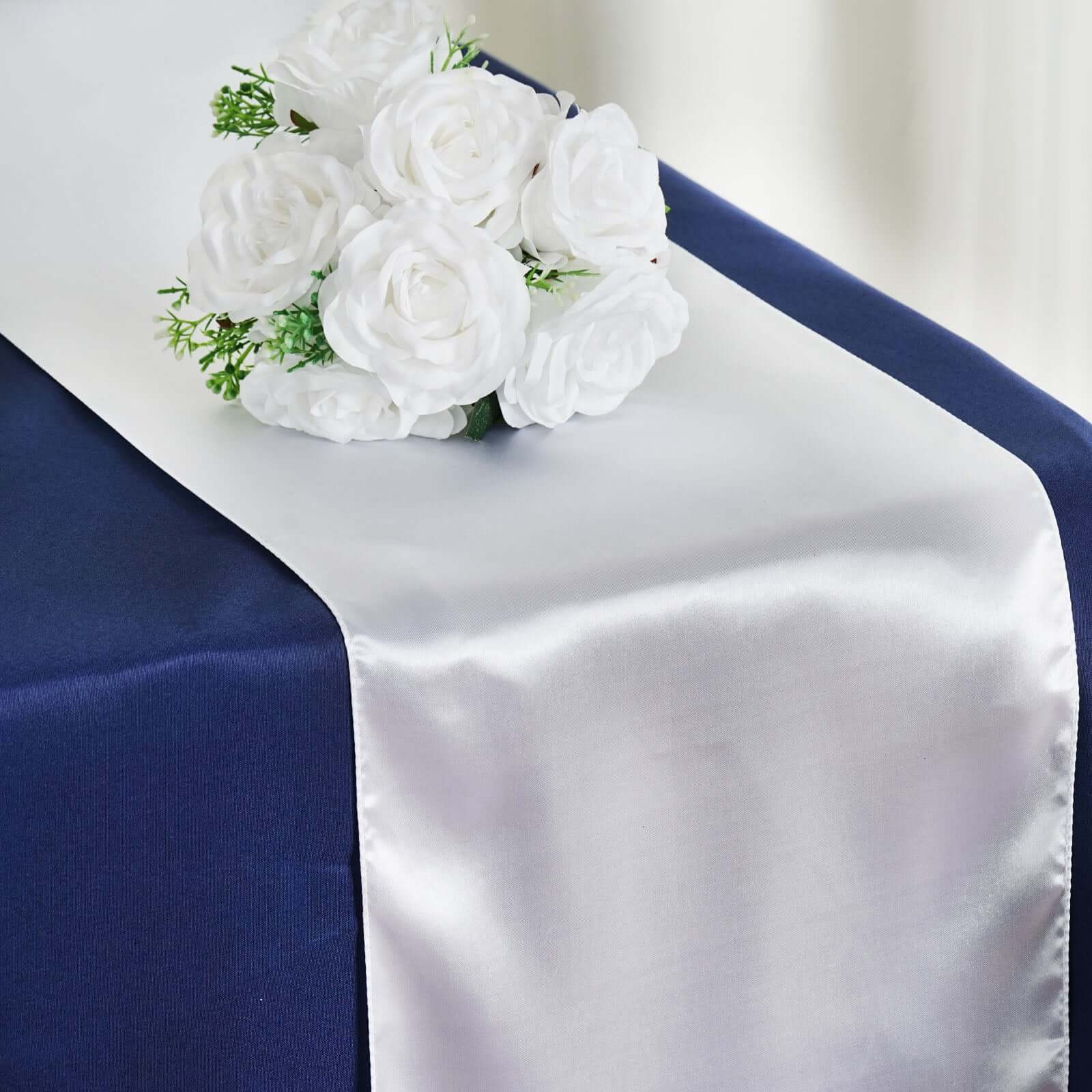 Satin 12"x108" Table Runner White - Stylish Table Linen for Weddings & Events - NestOCart