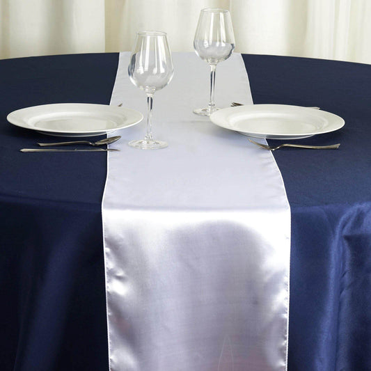 Satin 12"x108" Table Runner White - Stylish Table Linen for Weddings & Events - NestOCart