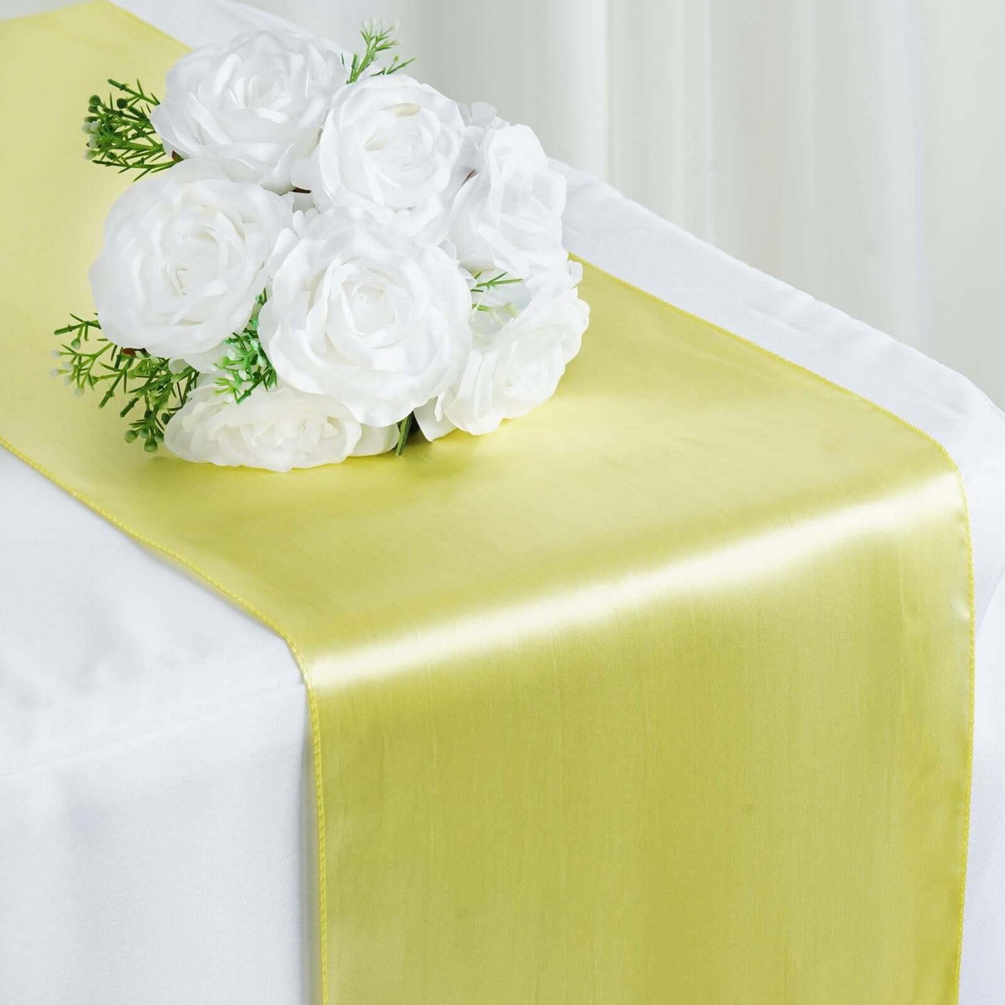 Satin 12"x108" Table Runner Yellow - Stylish Table Linen - NestOCart