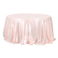 Satin 132" Round Tablecloth Blush - Stylish Seamless Table Cover