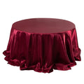 Satin 132" Round Tablecloth Burgundy - Stylish Seamless Table Cover - Bell Racket Store