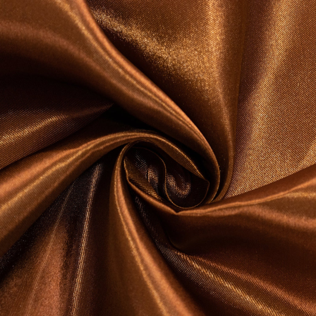 Satin 132" Round Tablecloth Cinnamon Brown - Stylish Seamless Table Cover - Bell Racket Store