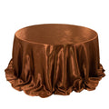 Satin 132" Round Tablecloth Cinnamon Brown - Stylish Seamless Table Cover - Bell Racket Store