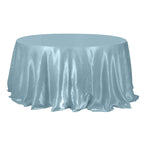 Satin 132" Round Tablecloth Dusty Blue - Stylish Seamless Table Cover