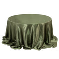 Satin 132" Round Tablecloth Dusty Sage Green - Stylish Seamless Table Cover - Bell Racket Store