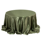 Satin 132" Round Tablecloth Dusty Sage Green - Stylish Seamless Table Cover - Bell Racket Store