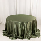 Satin 132" Round Tablecloth Dusty Sage Green - Stylish Seamless Table Cover - Bell Racket Store