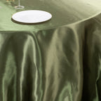 Satin 132" Round Tablecloth Dusty Sage Green - Stylish Seamless Table Cover - Bell Racket Store