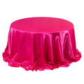 Satin 132" Round Tablecloth Fuchsia - Stylish Seamless Table Cover - Bell Racket Store
