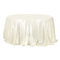 Satin 132" Round Tablecloth Ivory - Stylish Seamless Table Cover