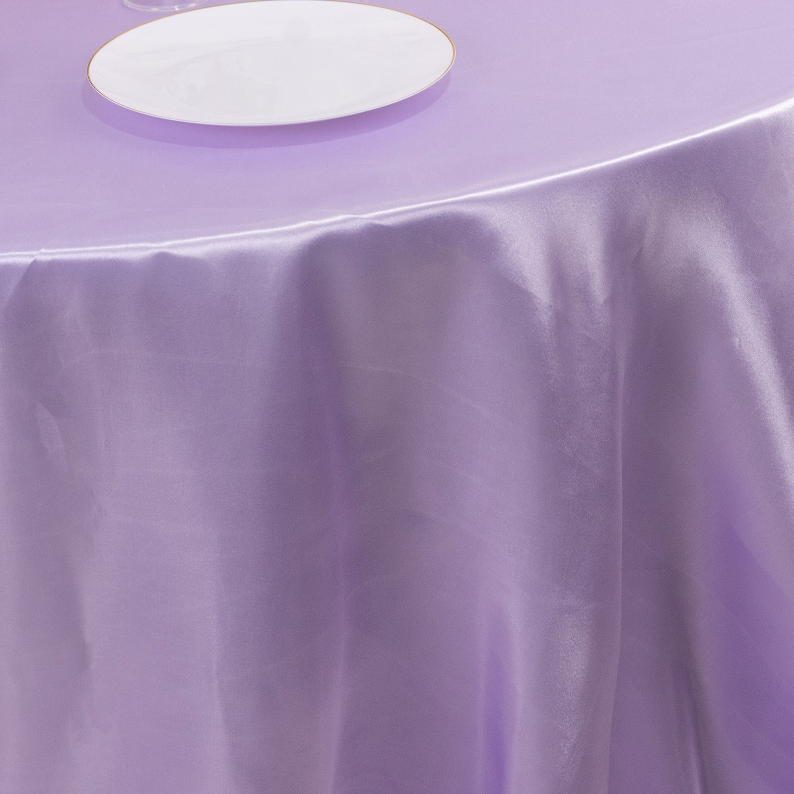 Satin 132" Round Tablecloth Lavender Lilac - Stylish Seamless Table Cover - Bell Racket Store
