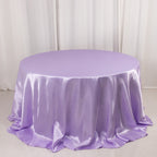 Satin 132" Round Tablecloth Lavender Lilac - Stylish Seamless Table Cover - Bell Racket Store