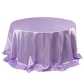 Satin 132" Round Tablecloth Lavender Lilac - Stylish Seamless Table Cover - Bell Racket Store