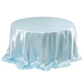 Satin 132" Round Tablecloth Light Blue - Stylish Seamless Table Cover - Bell Racket Store