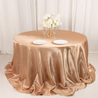 Satin 132" Round Tablecloth Nude - Stylish Seamless Table Cover - Bell Racket Store