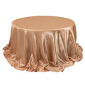 Satin 132" Round Tablecloth Nude - Stylish Seamless Table Cover - Bell Racket Store