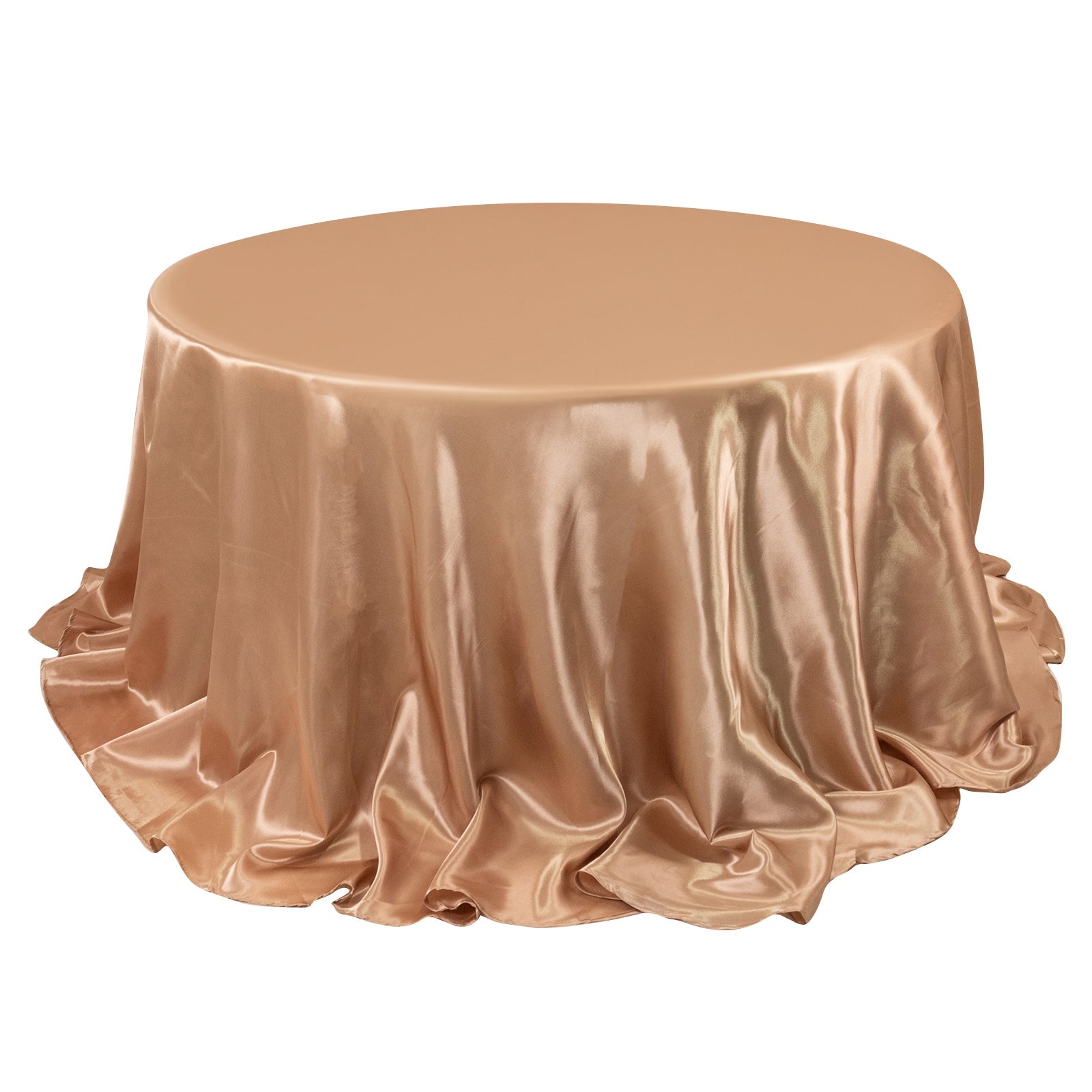 Satin 132" Round Tablecloth Nude - Stylish Seamless Table Cover - Bell Racket Store