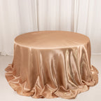 Satin 132" Round Tablecloth Nude - Stylish Seamless Table Cover - Bell Racket Store