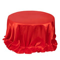 Satin 132" Round Tablecloth Red - Stylish Seamless Table Cover - Bell Racket Store