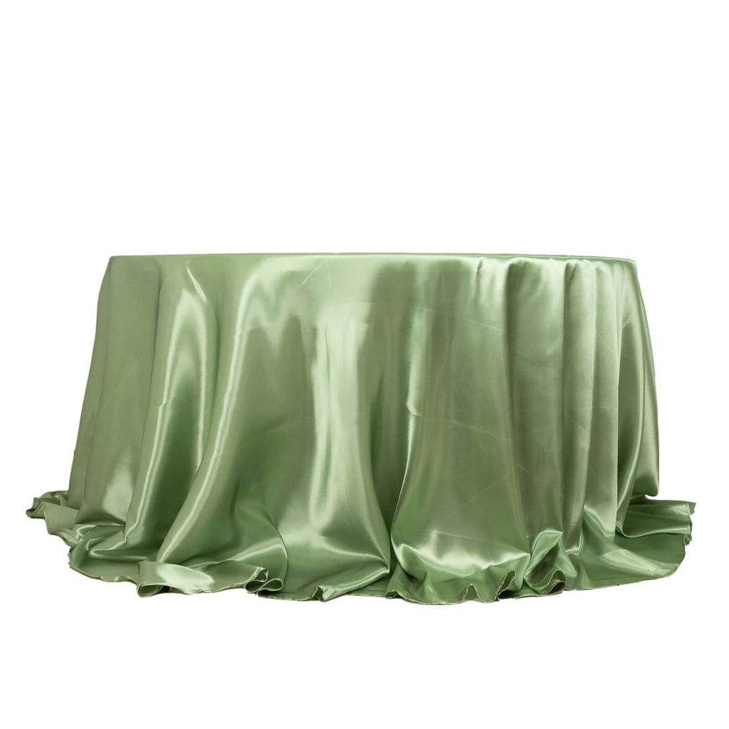 Satin 132" Round Tablecloth Sage Green - Stylish Seamless Table Cover - Bell Racket Store