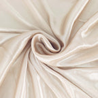 Satin 14ft Table Skirt Beige - Pleated Double Drape Table Cover - Bell Racket Store