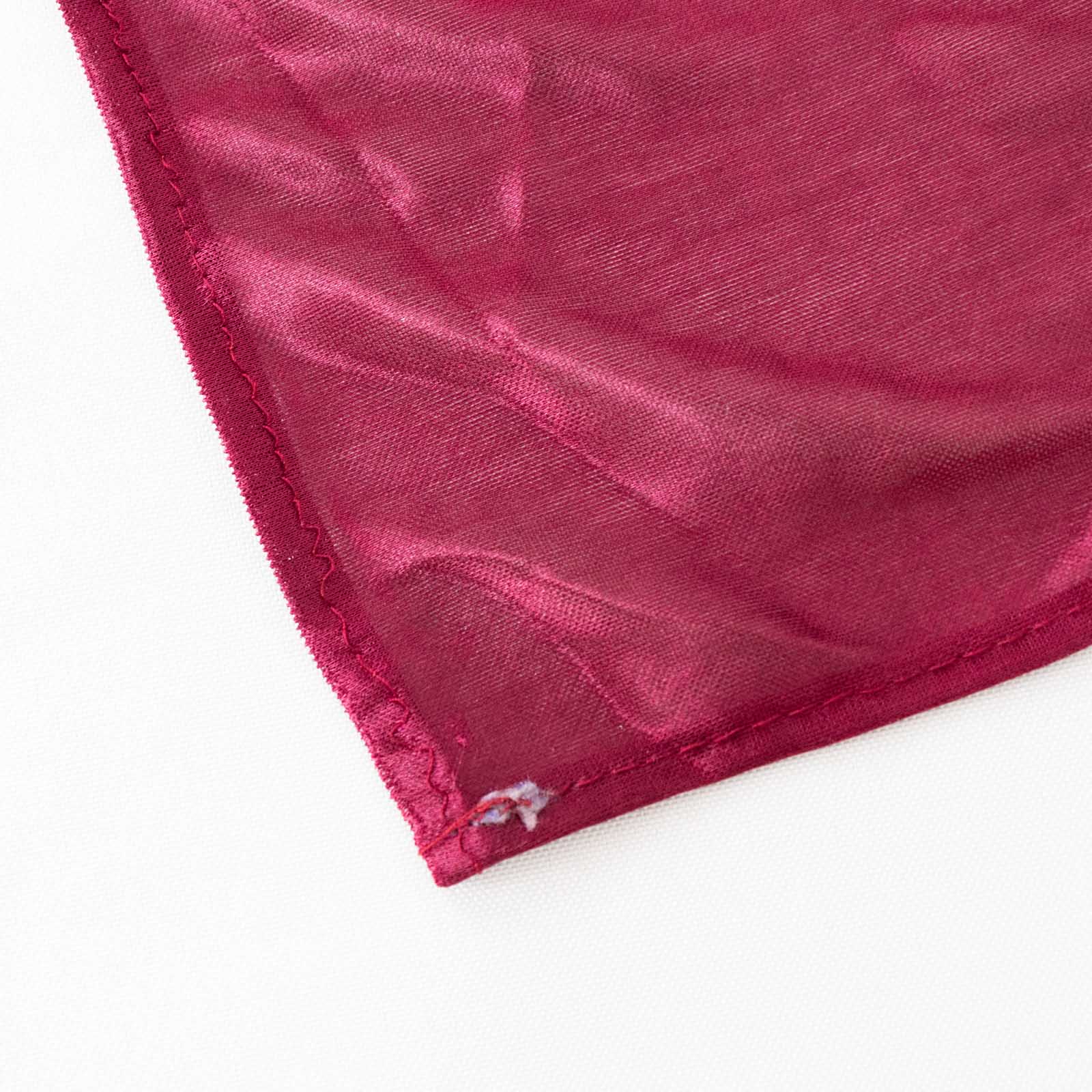 Satin 14ft Table Skirt Burgundy - Pleated Double Drape Table Cover - Bell Racket Store