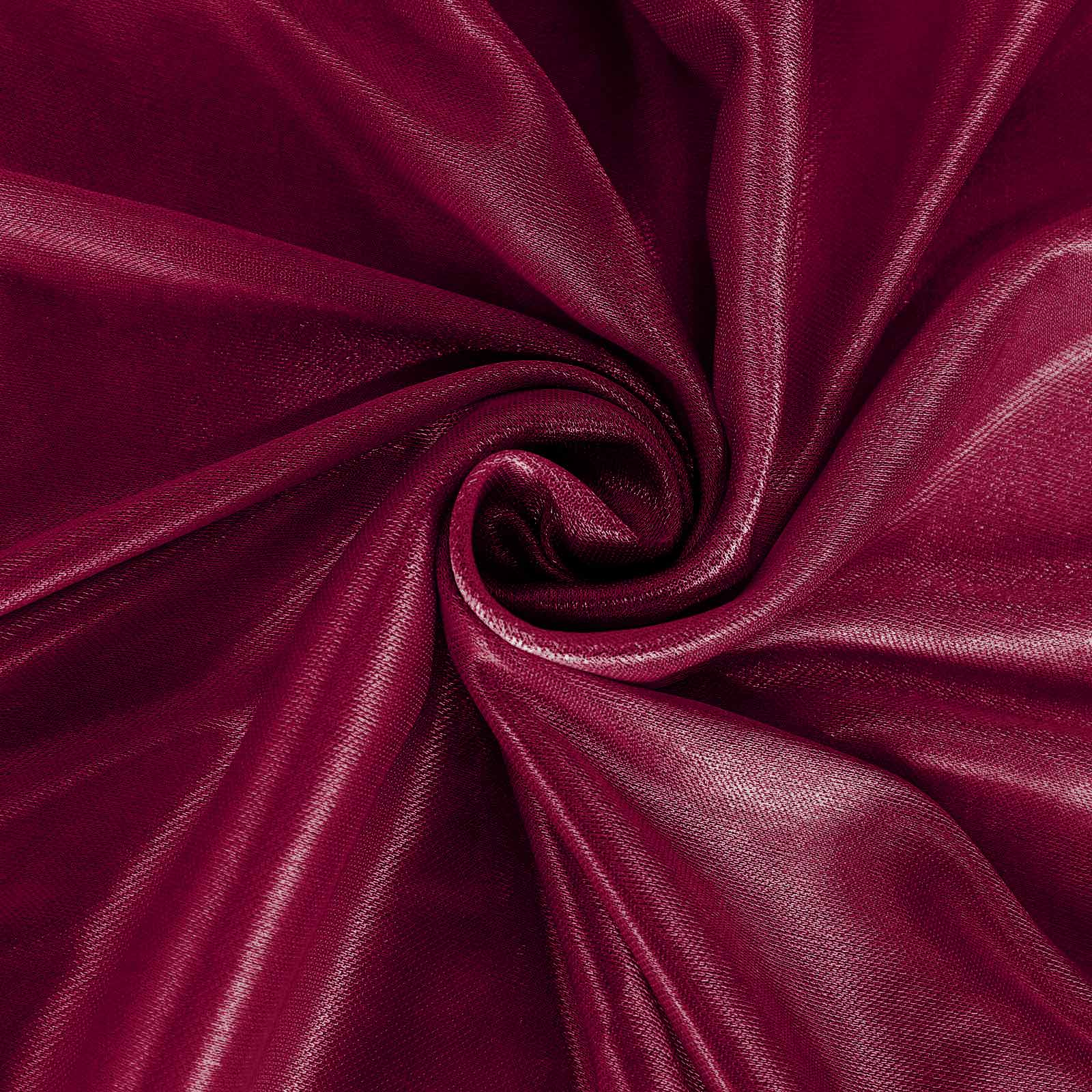 Satin 14ft Table Skirt Burgundy - Pleated Double Drape Table Cover - Bell Racket Store