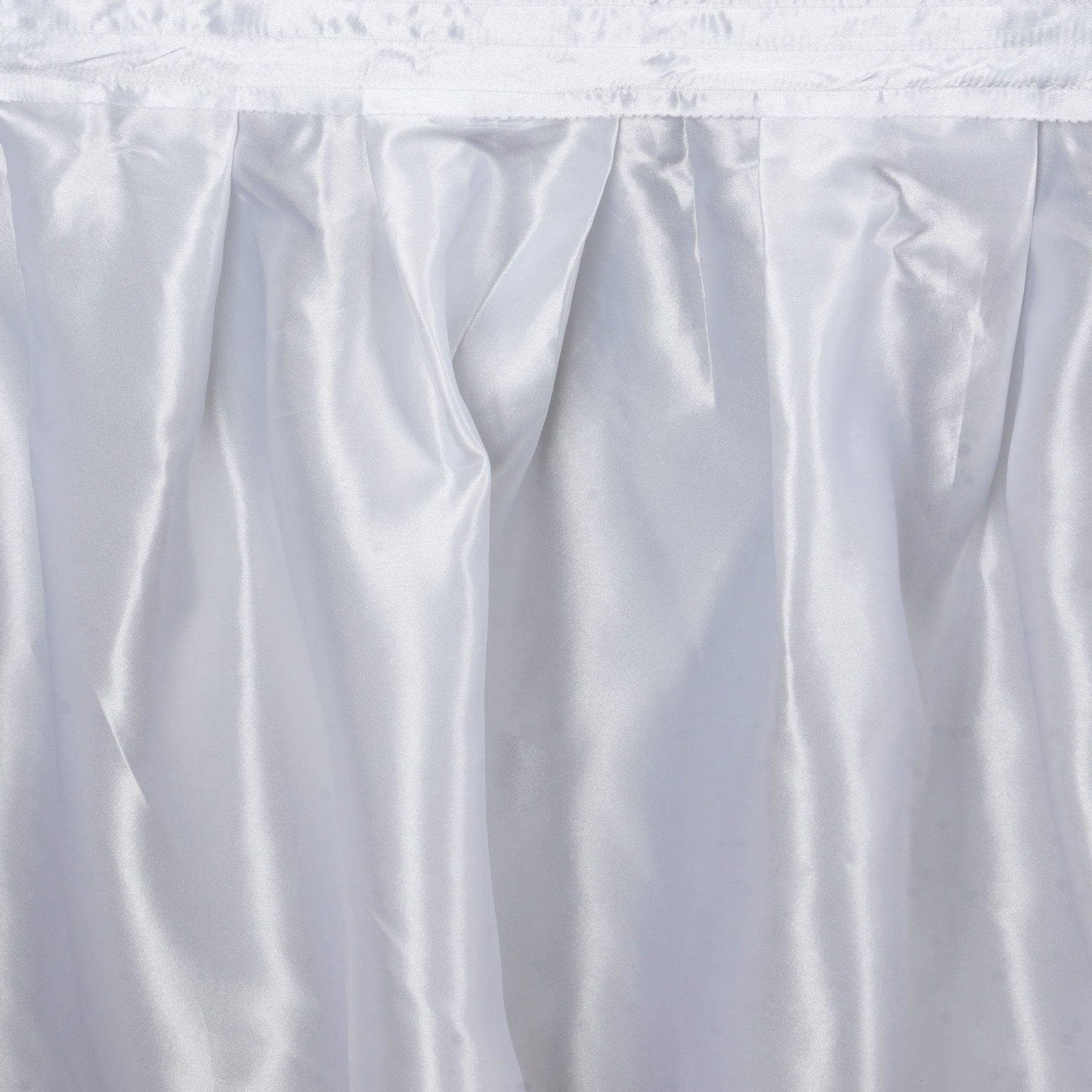 Satin 21ft Table Skirt White - Exquisite Pleated Wedding Table Decor - NestOCart