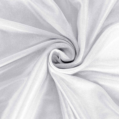 Satin 21ft Table Skirt White Pleated Double Drape Design - Soft & Graceful for Events - NestOCart