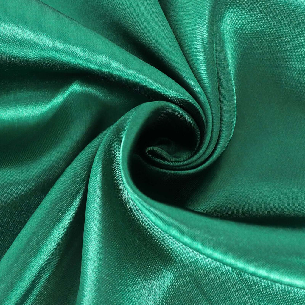Satin 60"x60" Table Overlay Square Tablecloth Hunter Emerald Green - Smooth Silky Touch Table Cover - Bell Racket Store