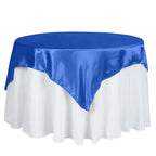 Satin 60"x60" Table Overlay Square Tablecloth Royal Blue - Smooth Silky Touch Table Cover