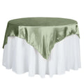 Satin 60"x60" Table Overlay Square Tablecloth Sage Green - Smooth Silky Touch Table Cover