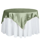 Satin 60"x60" Table Overlay Square Tablecloth Sage Green - Smooth Silky Touch Table Cover