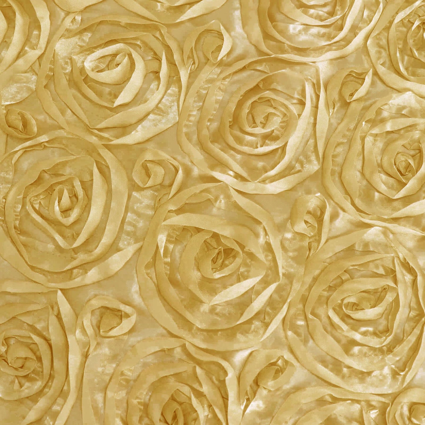 Satin 72"x72" Table Overlay Square Tablecloth Champagne - 3D Rosette Table Cover - NestOCart