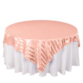 Satin 72"x72" Table Overlay Square Tablecloth Dusty Rose - Stripe Table Topper - Bell Racket Store