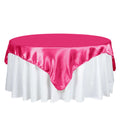 Satin 72"x72" Table Overlay Square Tablecloth Fuchsia - Smooth Finish Table Cover