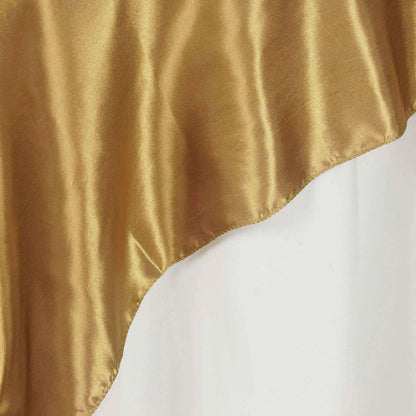 Satin 72"x72" Table Overlay Square Tablecloth Gold - Smooth Finish for Luxurious Events - NestOCart