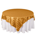 Satin 72"x72" Table Overlay Square Tablecloth Gold - Stripe Table Topper - Bell Racket Store
