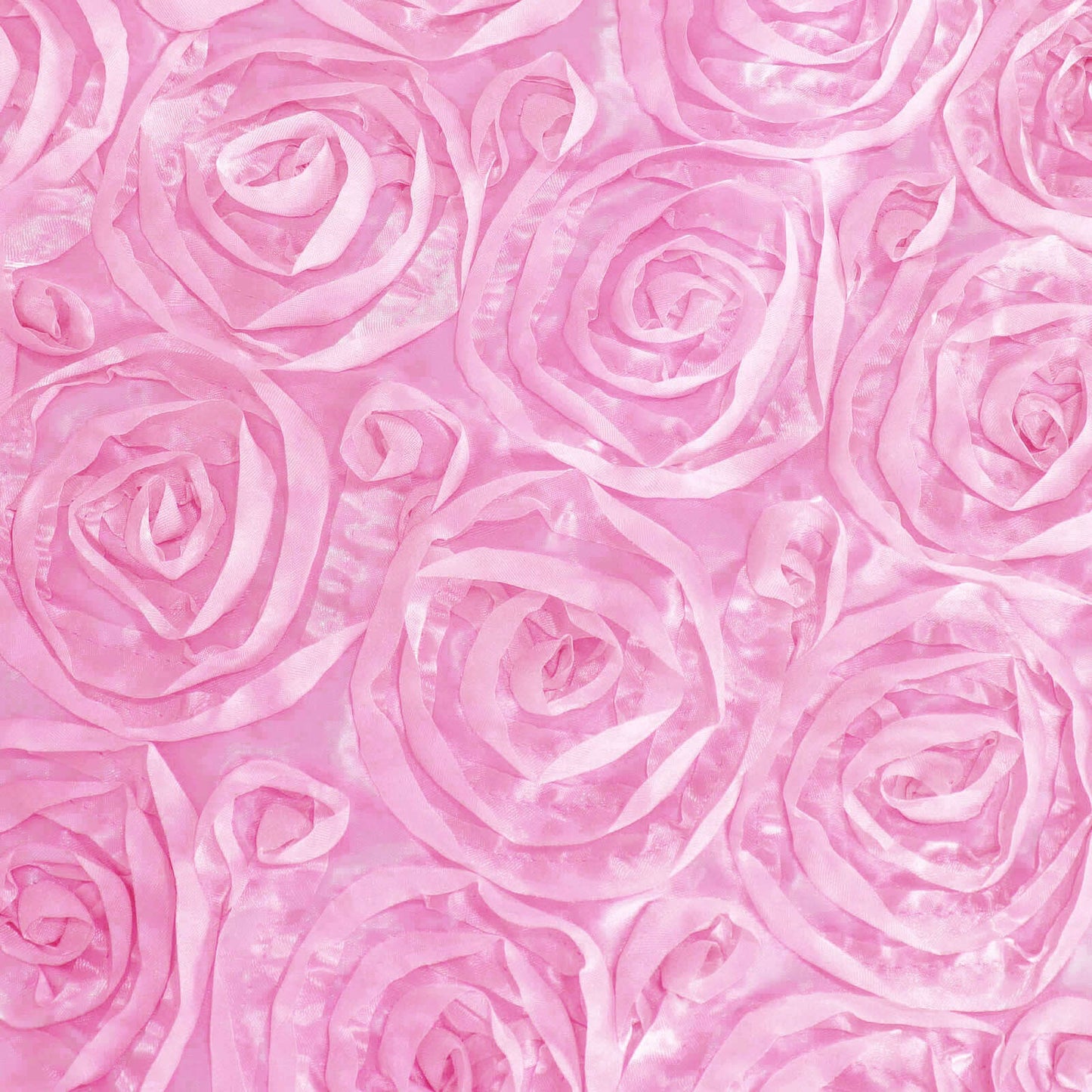 Satin 72"x72" Table Overlay Square Tablecloth Pink - 3D Rosette Table Cover - NestOCart
