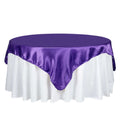 Satin 72"x72" Table Overlay Square Tablecloth Purple - Smooth Finish Table Cover