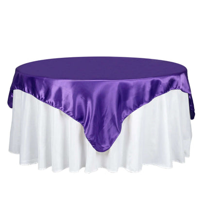 Satin 72"x72" Table Overlay Square Tablecloth Purple - Smooth Finish Table Cover - NestOCart