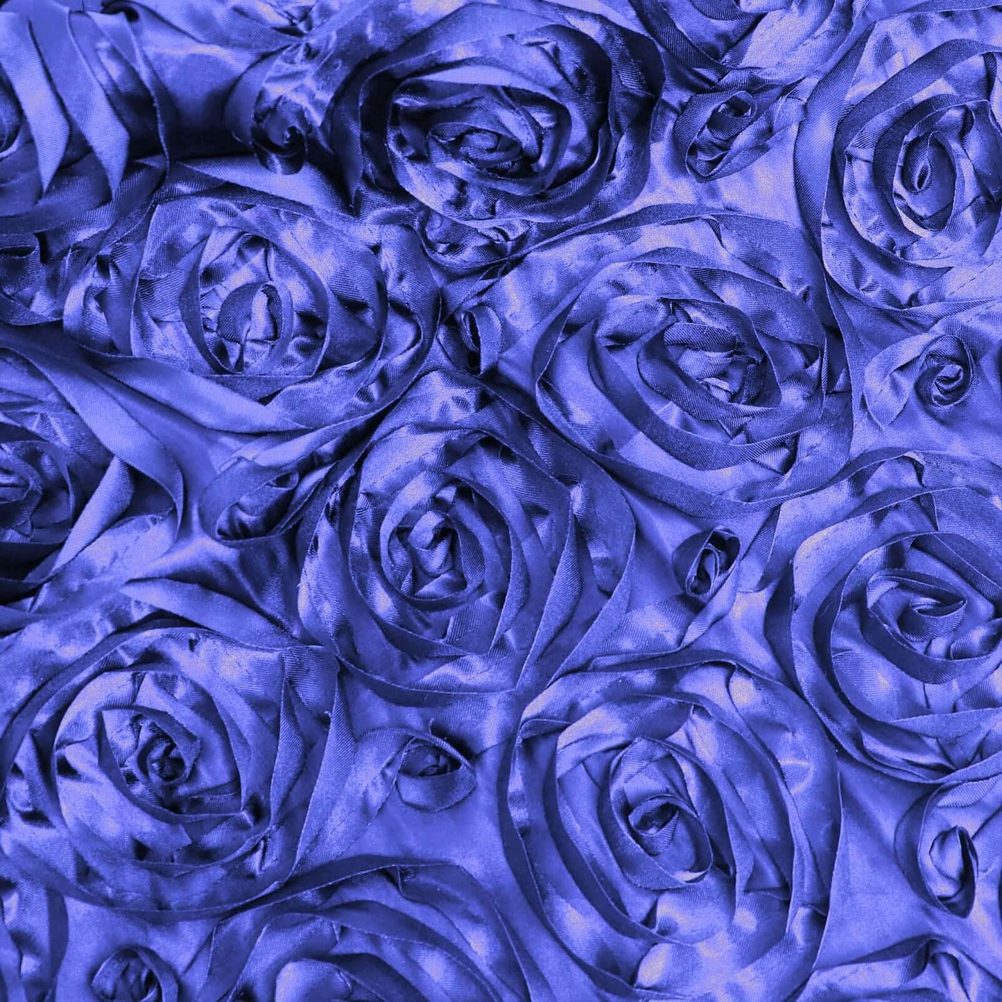 Satin 72"x72" Table Overlay Square Tablecloth Royal Blue - 3D Rosette Table Cover - NestOCart