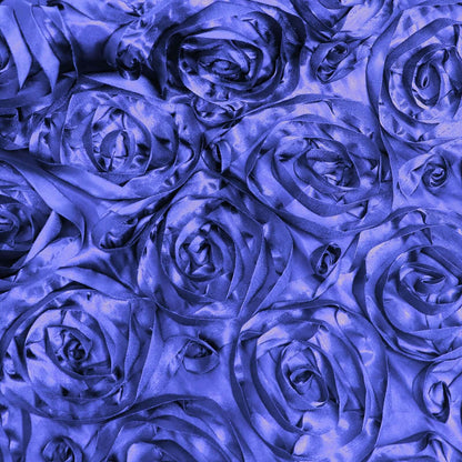 Satin 72"x72" Table Overlay Square Tablecloth Royal Blue - 3D Rosette Table Cover - NestOCart